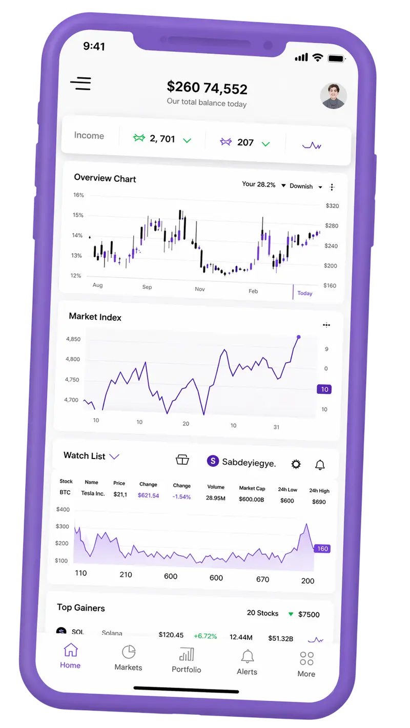 Qynx AI trading platform on mobile